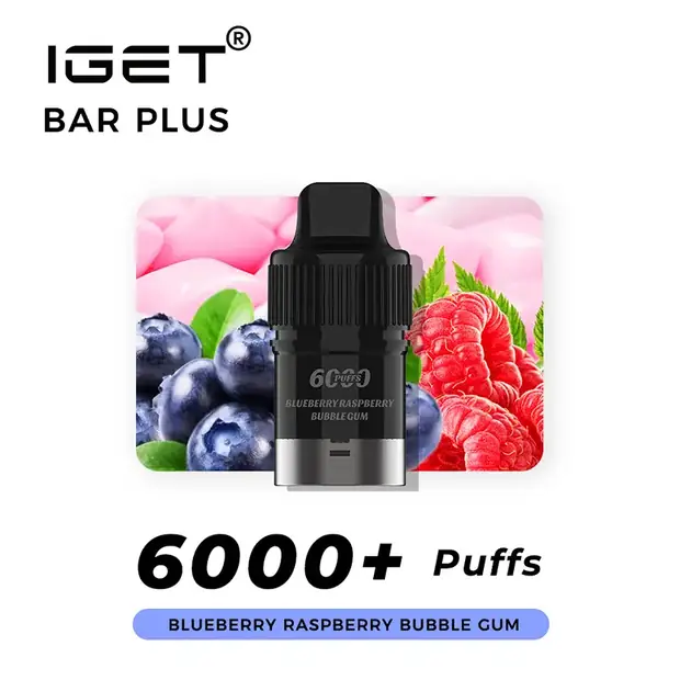Blueberry Raspberry Bubble Gum – IGET Bar Plus Pod 6000 Puffs Australia