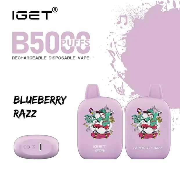 Blueberry Razz – IGET B5000 disposable vape Australia