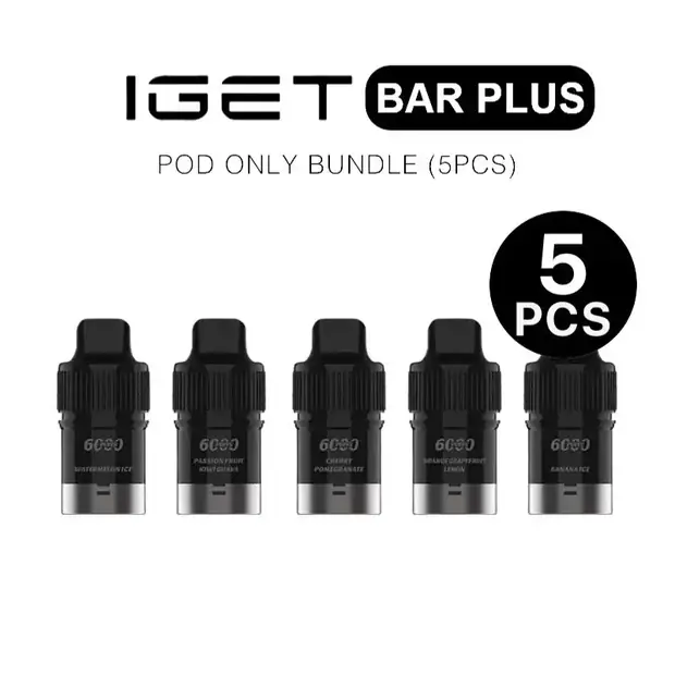 IGET Bar Plus Pod Bundle (5PCS) — 6,000-puff genuine vape available online in Australia with fast AU delivery IGET Bar Plus Pod Bundle (5PCS) Australia
