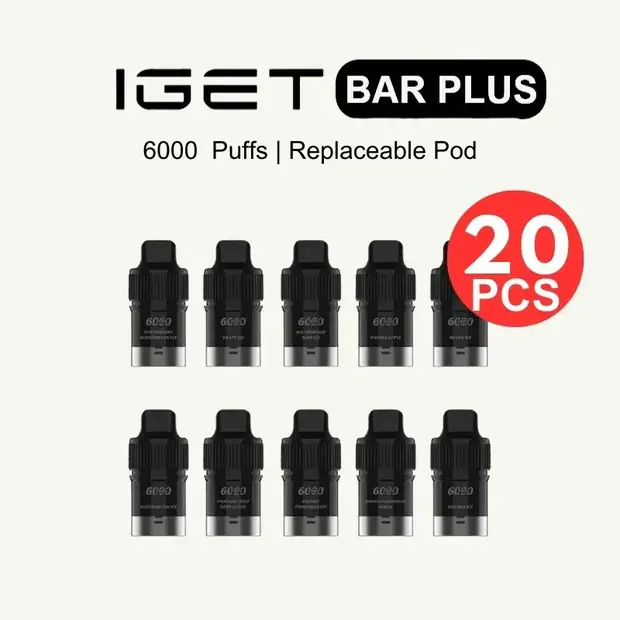 IGET Bar Plus Pod Box Mixed Flavours (20PCS) bulk vape carton Australia